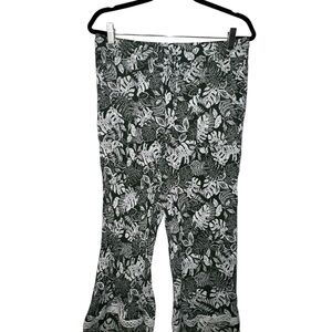 Robert Louis Green and White Leaf Print Women’s Pants